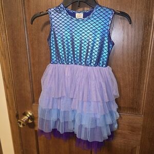 NWOT Mermaid Scale Blue and Purple Kids Dress Costume - Tutu Layers - Size 5/6